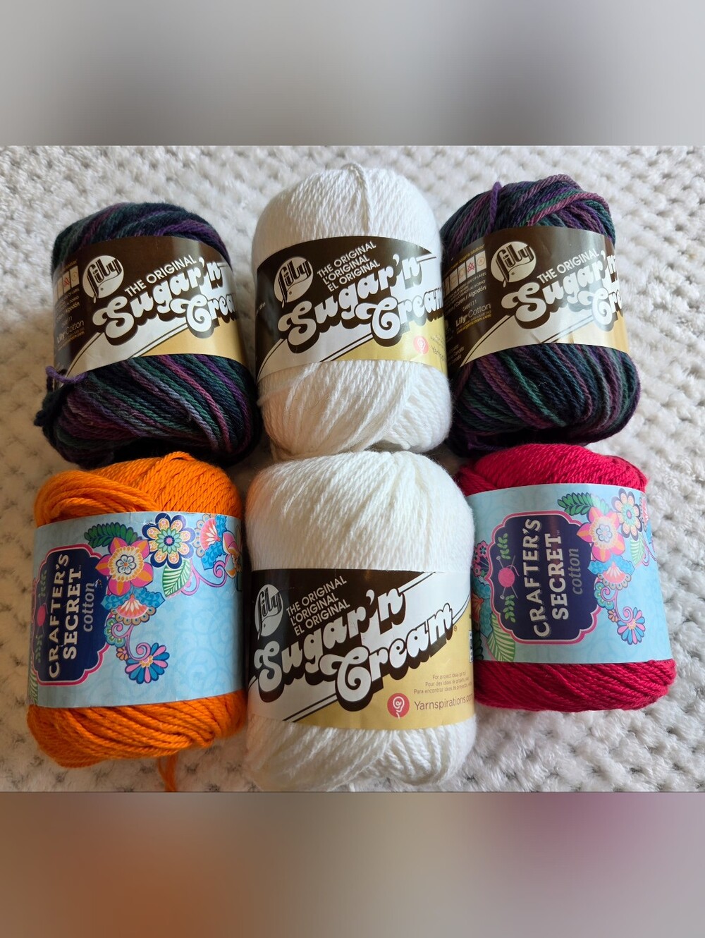 SUGAR AND CREAM COTTON YARN LOT OF 6